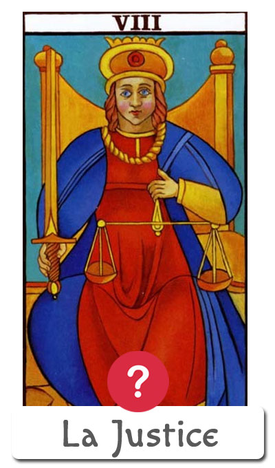 Oui Non lecture du tarot : Justice